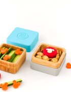 Eco Rascals Set 2 caserole pentru gustari din bambus albastru si gri