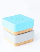 Eco Rascals Set 2 caserole pentru gustari din bambus albastru si gri