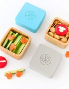 Eco Rascals Set 2 caserole pentru gustari din bambus albastru si gri