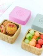 Eco Rascals Set 2 caserole pentru gustari din bambus roz si gri
