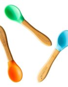 Eco Rascals Set 3 lingurite bambus albastru verde portocaliu eco ras
