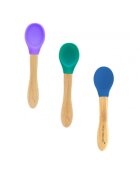 Eco Rascals Set 3 lingurite bambus mov verde albastru