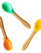 Eco Rascals Set 3 lingurite bambus verde portocaliu galben eco rasca