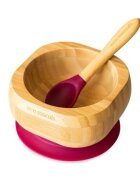 Eco Rascals Set castron si lingura din bambus rosu