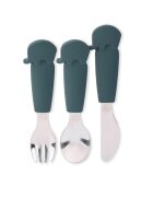 Eco Rascals Set de cutit furculita si lingurita din inox si silicon teal Ecorascals