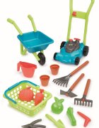 Ecoiffier Set roaba cu masina de tuns iarba