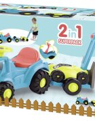 Ecoiffier Set tractor ride cu remorca si cositoare
