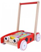 Ecotoys Antemergator din lemn + 40 de cuburi 2112 Buburuza