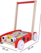 Ecotoys Antemergator din lemn + 40 de cuburi 2112 Buburuza