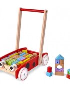 Ecotoys Antemergator din lemn + 40 de cuburi 2112 Buburuza