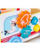 Ecotoys Antemergator educational din lemn 2 in 1 Ambulanta HM015524