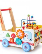 Ecotoys Antemergator educational din lemn 2 in 1 Ambulanta HM015524
