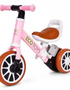 Ecotoys Bicicleta 2 in 1 cu pedale detasabile 2 ani+ Roz greutate admisa 30 kg