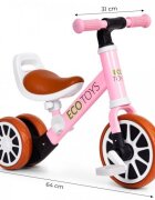 Ecotoys Bicicleta 2 in 1 cu pedale detasabile 2 ani+ Roz greutate admisa 30 kg