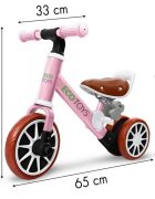 Ecotoys Bicicleta copii cu pedale detasabile LC-V1307 roz scaun ajustabil de la 29-33 cm roti din spuma EVA de la 2 ani pana la 20 kg