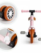Ecotoys Bicicleta copii cu pedale detasabile LC-V1307 roz scaun ajustabil de la 29-33 cm roti din spuma EVA de la 2 ani pana la 20 kg