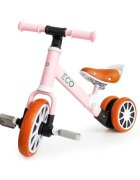 Ecotoys Bicicleta copii cu pedale detasabile LC-V1307 roz scaun ajustabil de la 29-33 cm roti din spuma EVA de la 2 ani pana la 20 kg