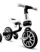 Ecotoys Bicicleta copii cu roti ajutatoare LC-V1311 alb cu negru de la 2 ani pana la 20 kg inaltime ajustabila sa 33-36cm poate fi folosita in 4 configuratii