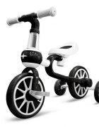 Ecotoys Bicicleta copii cu roti ajutatoare LC-V1311 alb cu negru de la 2 ani pana la 20 kg inaltime ajustabila sa 33-36cm poate fi folosita in 4 configuratii