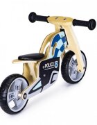 Ecotoys Bicicleta copii din lemn fara pedale LC-V1330 Politie roti cauciuc EVA de la 2 ani pana la 20 kg scaun reglabil pe 3 inaltimi