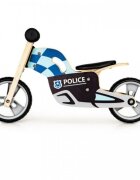 Ecotoys Bicicleta copii din lemn fara pedale LC-V1330 Politie roti cauciuc EVA de la 2 ani pana la 20 kg scaun reglabil pe 3 inaltimi