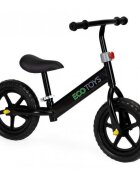 Ecotoys Bicicleta copii fara pedale JM 763 Negru cu roti din spuma eva scaun reglabil pe inaltime 28-38 cm de la sol la sa de la 3 ani