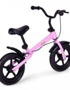 Ecotoys Bicicleta fara pedale cu frana de mana si roti din spuma Eva roz