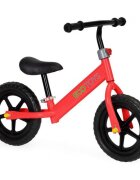 Ecotoys Bicicleta fara pedale JM 763 Rosu cu roti din spuma eva scaun reglabil pe inaltime 28-38 cm de la sol la sa recomandata copiilor incepand cu varsta de 3 ani