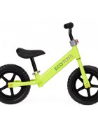 Ecotoys Bicicleta fara pedale JM 763 Verde cu roti din spuma eva scaun reglabil pe inaltime 28-38 cm de la sol la sa recomandata copiilor incepand cu varsta de 3 ani