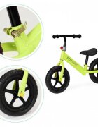 Ecotoys Bicicleta fara pedale JM 763 Verde cu roti din spuma eva scaun reglabil pe inaltime 28-38 cm de la sol la sa recomandata copiilor incepand cu varsta de 3 ani