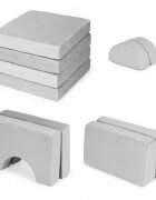 Ecotoys Canapea extensibila modulara pentru copii cu 2 locuri formata din 10 piese gri