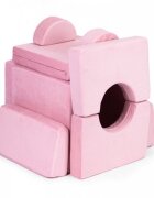 Ecotoys Canapea extensibila modulara pentru copii cu 2 locuri formata din 10 piese roz