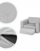 Ecotoys Canapea extensibila modulara pentru copii cu 2 locuri formata din 8 piese gri