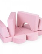 Ecotoys Canapea extensibila modulara pentru copii cu 2 locuri formata din 8 piese roz