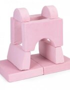 Ecotoys Canapea extensibila modulara pentru copii cu 2 locuri formata din 8 piese roz