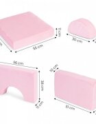 Ecotoys Canapea extensibila modulara pentru copii cu 2 locuri formata din 8 piese roz