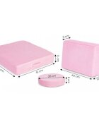 Ecotoys Canapea extensibila modulara pentru copii cu 2 locuri formata din 8 piese TMSRT-14 roz