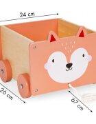Ecotoys Carucior din lemn pentru depozitarea jucariilor 2902