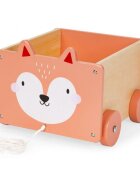 Ecotoys Carucior din lemn pentru depozitarea jucariilor 2902