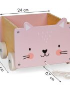 Ecotoys Carucior din lemn pentru depozitarea jucariilor 2904