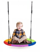 Ecotoys Leagan pentru copii cuib de barza cu cadru din otel galvanizat multicolor
