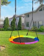 Ecotoys Leagan pentru copii cuib de barza cu cadru din otel galvanizat multicolor