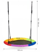 Ecotoys Leagan pentru copii cuib de barza cu cadru din otel galvanizat multicolor