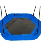 Ecotoys Leagan pentru copii hexagonal tip cuib de barza suspendat MIR6023 albastru