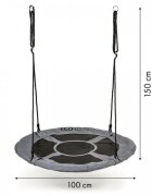 Ecotoys Leagan pentru copii rotund tip cuib de barza suspendat 100 cm MIR6001 gri
