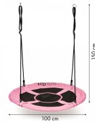 Ecotoys Leagan pentru copii rotund tip cuib de barza suspendat 100 cm MIR6001 roz