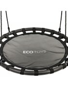 Ecotoys Leagan pentru copii rotund tip cuib de barza suspendat 100 cm MIR6300 negru
