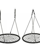 Ecotoys Leagan pentru copii rotund tip cuib de barza suspendat 100 cm MIR8015 negru