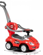 Ecotoys Masinuta copii de impins 3 in 1 381 rosu maner parental detasabil spatiu de depozitare suport pentru picioare greutate maxim admisa 25 kg