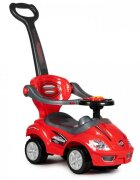 Ecotoys Masinuta copii de impins 382 rosu 3 in 1 cu maner si bara de protectie detasabile suport pentru picioare spatiu depozitare sub scaun pentru copii intre 1 si 3 ani